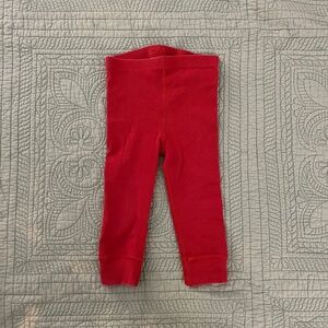 Hanna Andersson Baby Ribbed Red Cotton Leggings 18-24 mo